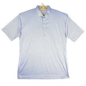 Collars & Co. Mens 3X Large Blue White‎ Checkered Golf Polo Shirt